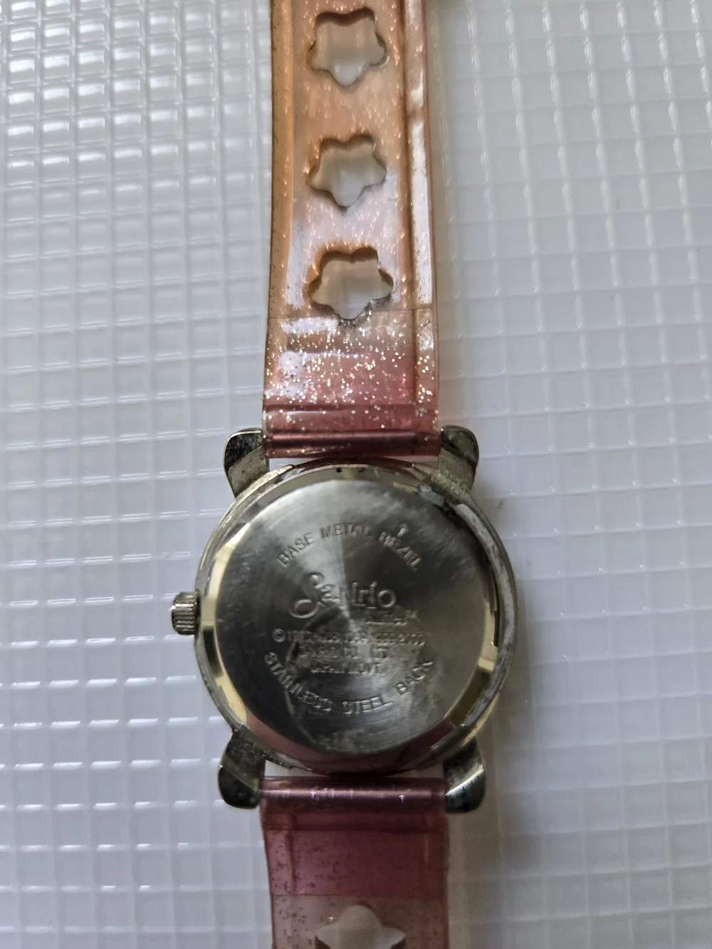 Hello Kitty Pink Glitter Kids Watch with Floral Dial